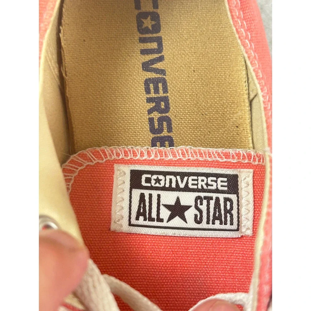 Converse All Star Sneakers Women 8 Coral Orange Classic Low Top Shoes